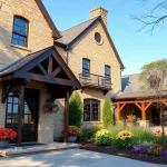 Historic Home Addition showing elegant architecture with inviting entrance and landscaped garden.