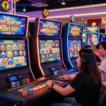 Pengalaman bermain game online yang menarik menampilkan permainan slot gacor hari ini dengan berbagai pemain merayakan kemenangan.