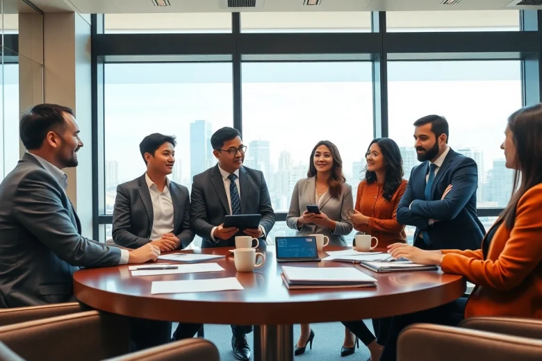 Engaging discussion on Corporate Ethics by diverse business leaders in a modern office setting.