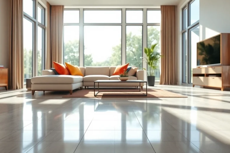 Elegant living room with lvp flooring that enhances the cozy, modern atmosphere.