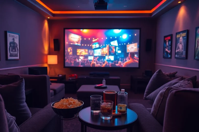 ดูหนัง ในบรรยากาศโรงภาพยนตร์ที่บ้านพร้อมขนมขบเคี้ยวและมุมผ่อนคลาย