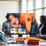 Webflow Agentur im kreativen Prozess zur Gestaltung moderner Webseiten mit einem dynamischen Team.
