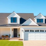Cape Cod home addition showcasing a modern garage integrated beautifully into the design.