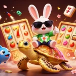 Spin the slots with luck and excitement in this vibrant 3D casino illustration.