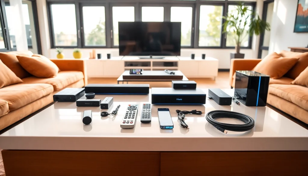 Verwenden Sie Panasonic TX-L42ETW60 Zubehör in einem stilvollen Wohnzimmer-Setup.