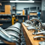 Showcasing a handle manufacturer with exquisite designs and craftsmanship in a professional workshop.