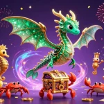 Giocare nei casino crypto con monete Bitcoin ed Ethereum, tra draghi e tesori, in un ambiente vibrante.