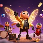 おすすめオンカジの楽しいシーンで、カジノゲームの魅力を体験するイラスト。