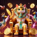 Engage with situs colek77's vibrant online casino experience featuring animated characters and crypto elements.