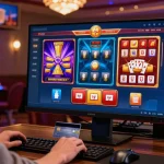 Engaging online gaming experience at credit card casinos UK with visible credit card and vibrant games.