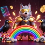 Engage with daftar spaceman88 in an exciting casino scene featuring Odin and glowing gaming elements.